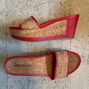 Prada red wedges